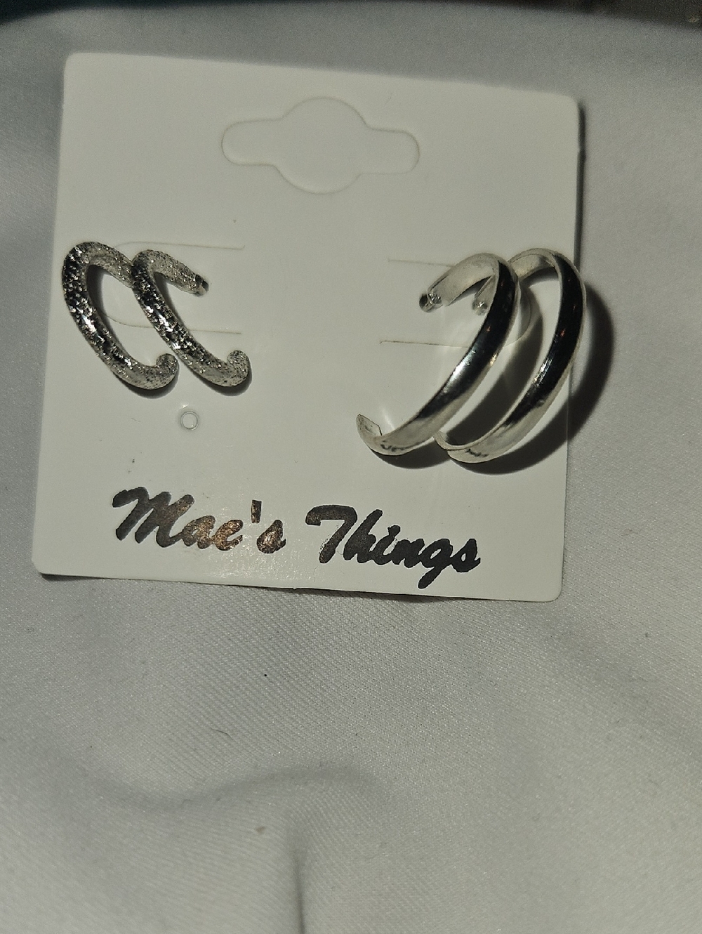 Silver Stud Style Hoop Earrings